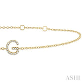 1/20 Ctw Initial 'G' Round Cut Diamond Bracelet in 10K Yellow Gold